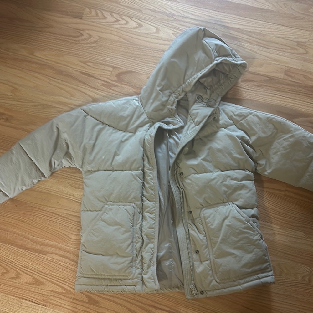 Kids Beige Hooded Jacket